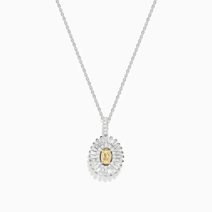 Canare 14K Two-Tone Gold Yellow Diamond Pendant