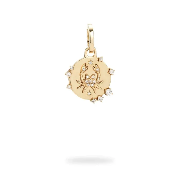 Cancer Diamond Zodiac Hinged Charm