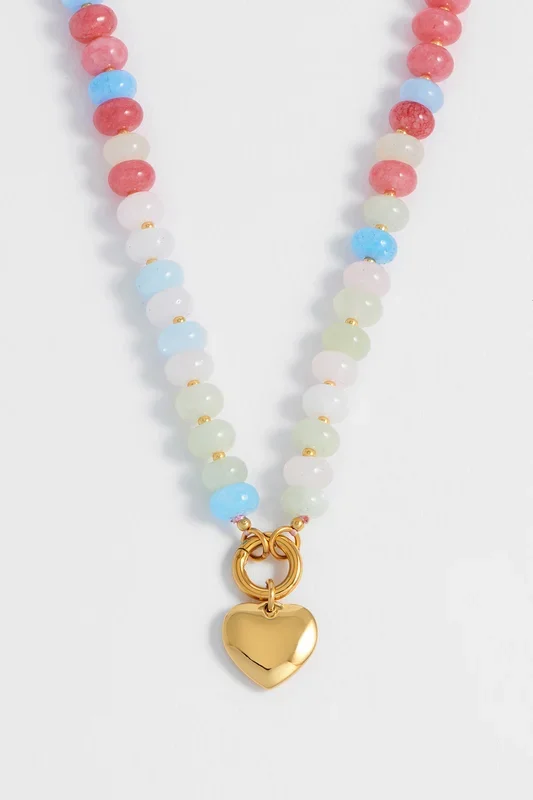 Candy Gemstone Spring Clasp Necklace