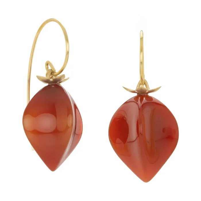 Carnelian Chinese Lantern Earrings