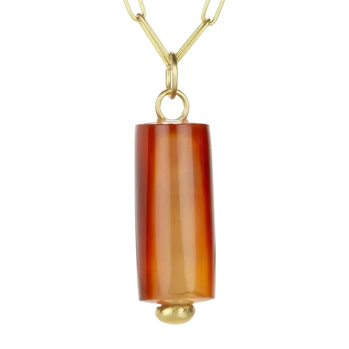 Carnelian Fossil Bead Pendant (Pendant Only)