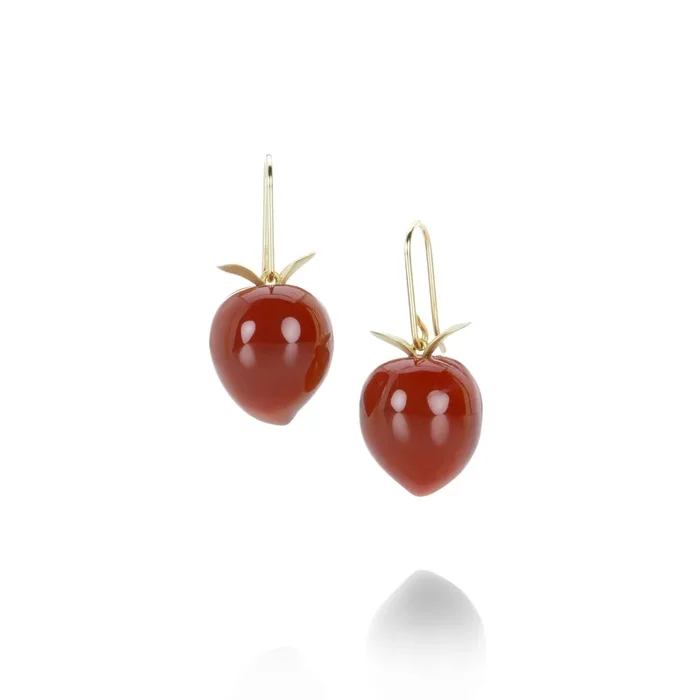 Carnelian Peach Drop Earrings
