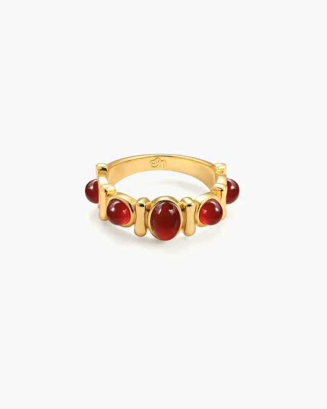 Carnelian Stone Band Ring