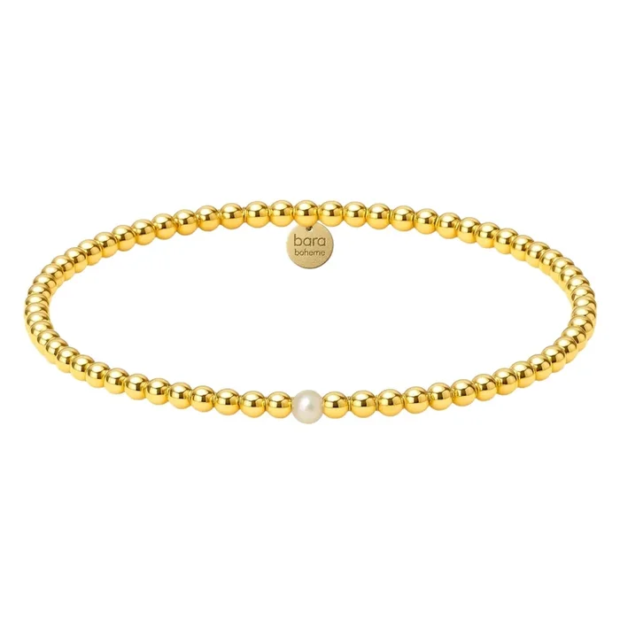 Carolina | Gold Filled Beaded Bracelet with Pearl