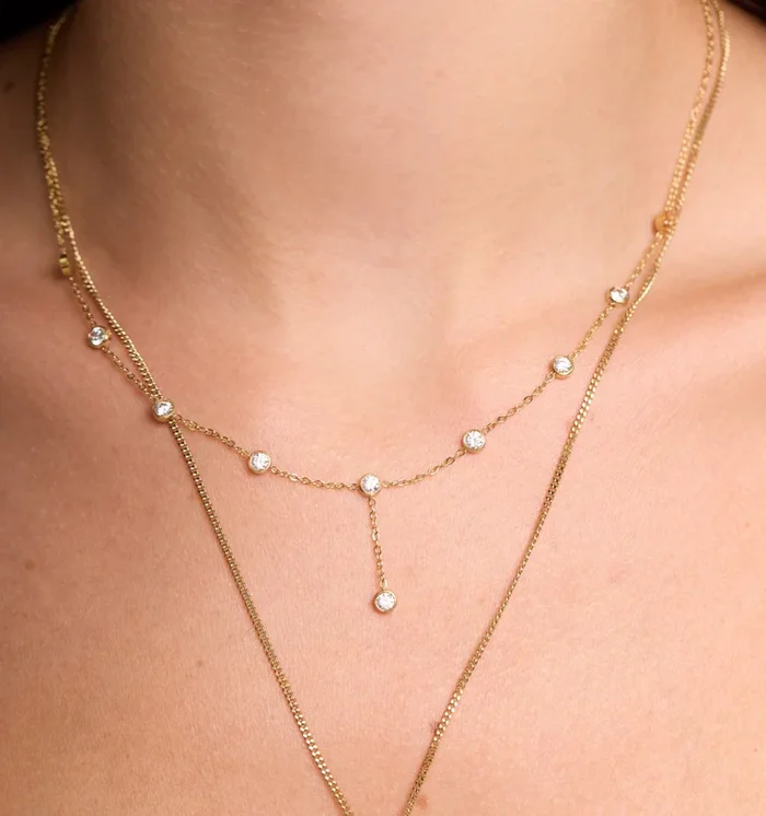 Cascade Drop Y Lariat Necklace – Short