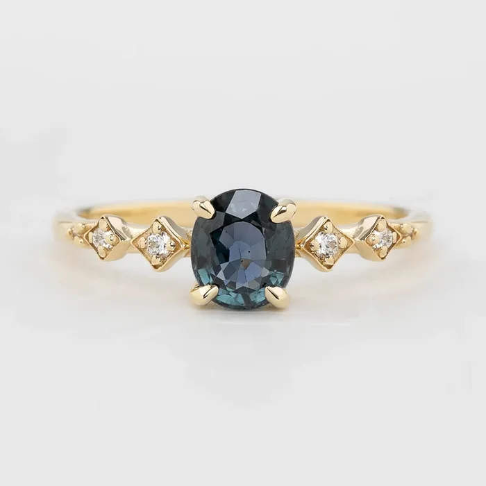 Celeste Ring – 1.04ct Green Montana Sapphire (One of a kind)