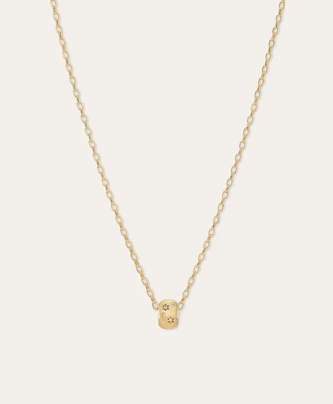 Celestial Diamond Big Bead Necklace