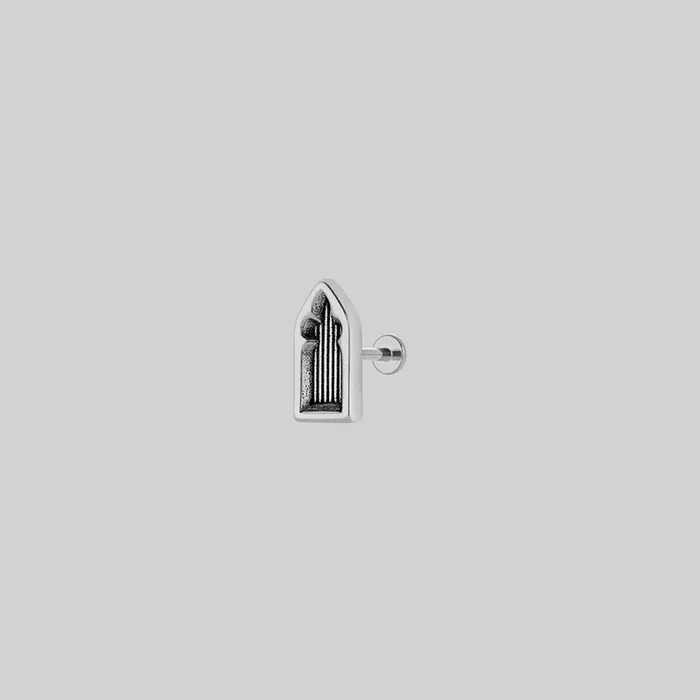 CHALICE. Gothic Arch Stud Earring – Silver