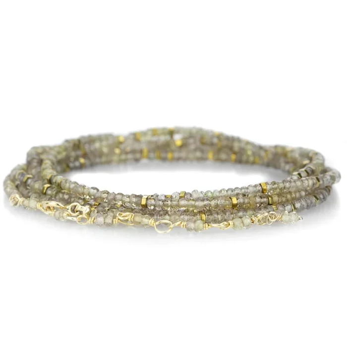 Champagne Garnet Confetti Wrap Bracelet