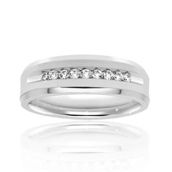 Channel Diamond Wedding Band