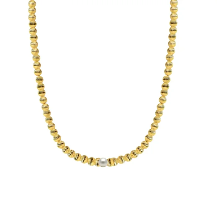 Charlotte | Gold Filled Beaded Necklace with Pearls