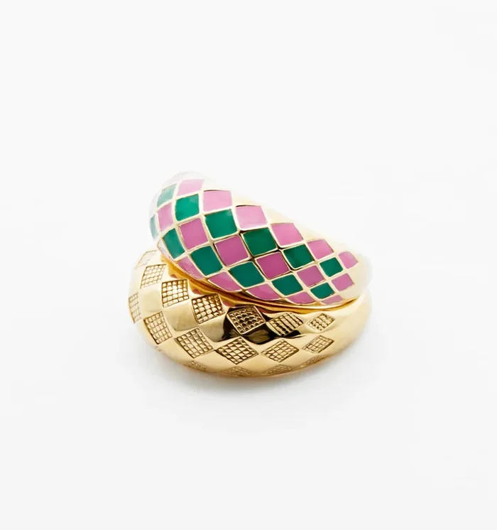 Checker Rings – Watermelon Set of 2