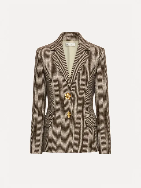 Chevron Cashmere-Blend Jacket