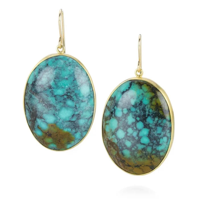 Chinese Turquoise Drop Earrings