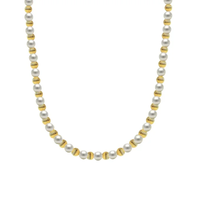 Chloe | Gold Filled Beaded Necklace with Pearls