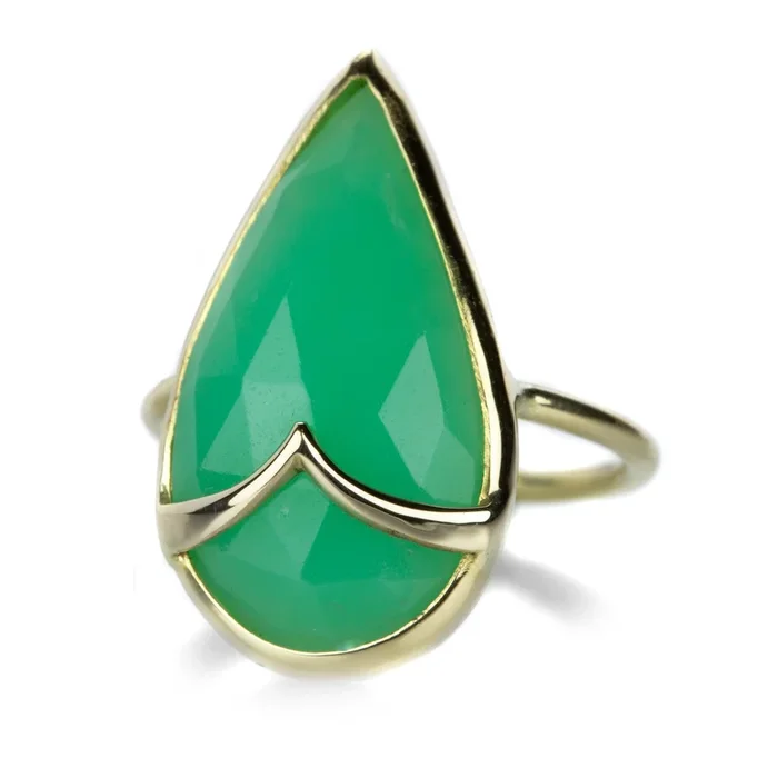Chrysoprase Owl Ring