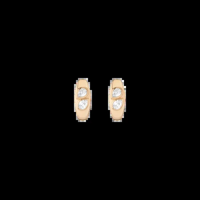 Chunky Double Lab Grown Diamond Pear Huggie Earrings