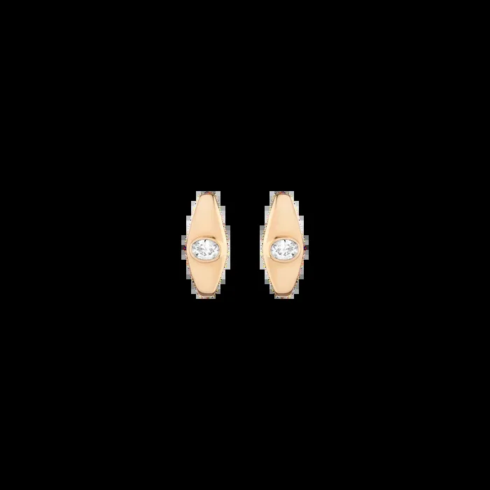 Chunky Lab Grown Diamond Oval Huggie Earrings