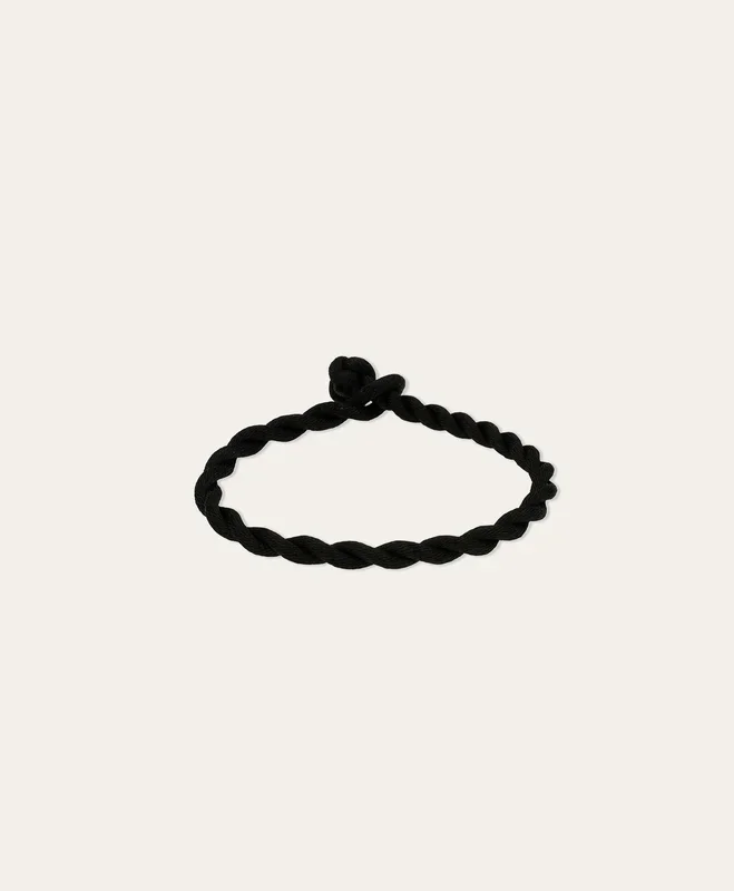 Chunky Twisted Black Satin Cord Bracelet for Big Beads
