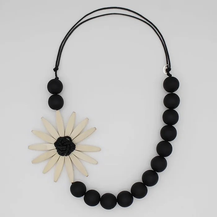 Chunky White Flower Statement Necklace