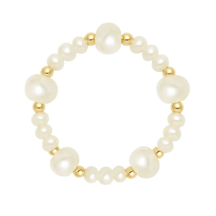 Claire | Beaded Stretchy Ring with Pearls