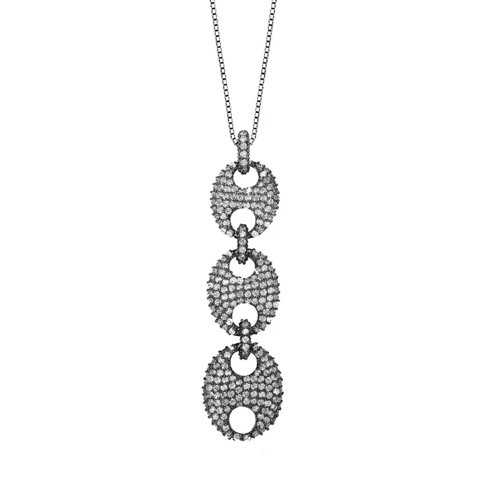 Claire Triple-Circle Pendant Pendentif Necklace
