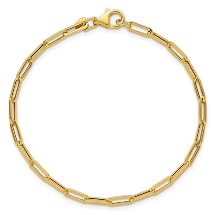 Classic 3mm Paperclip Bracelet in 14k Yellow Gold