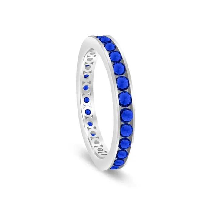 Classic Channel Set Ring in Blue Sapphire