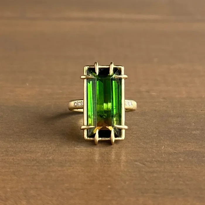 Cloud’s Edge Watermelon Tourmaline & Diamond Vanity Ring