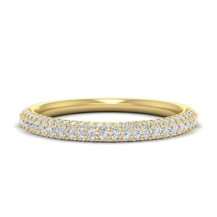 Cloud Pave Dome Wedding Band