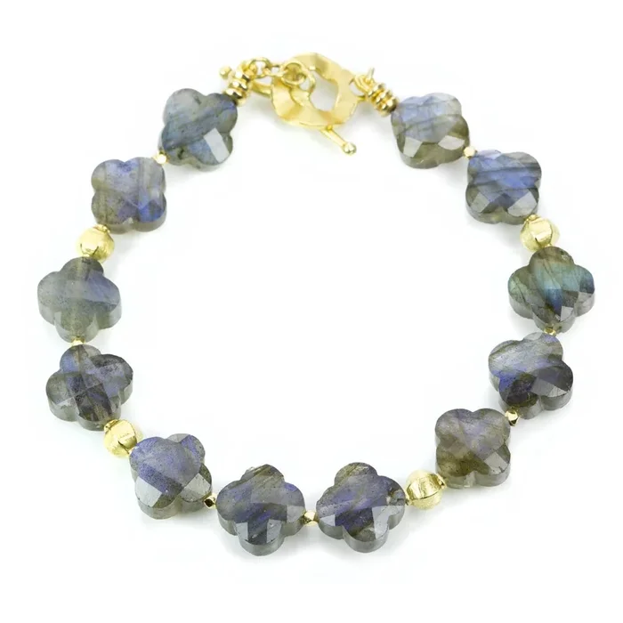 Clover Shaped Labradorite Bracelet