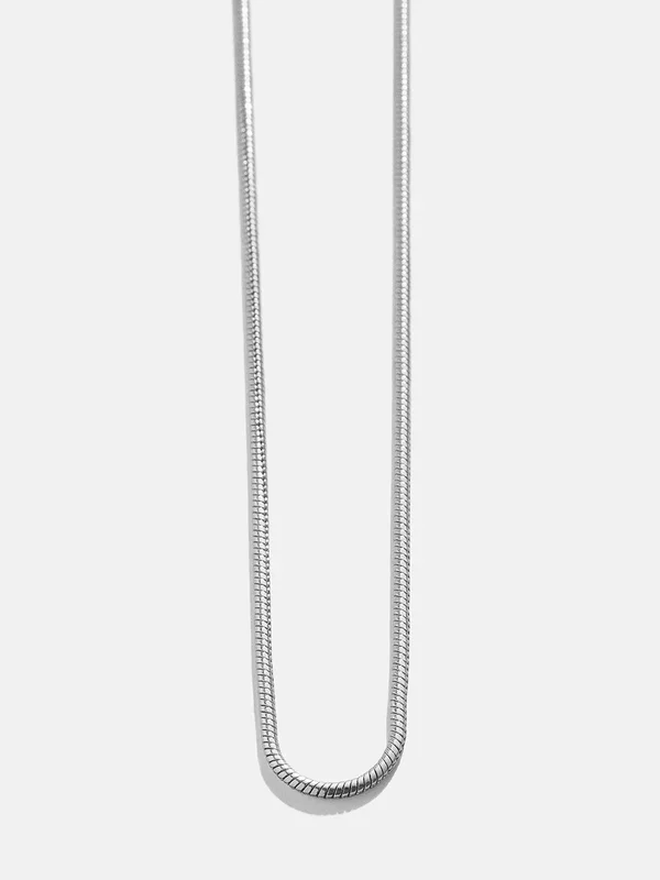 Cluster Charm Necklace Chain – Silver Snake Chain