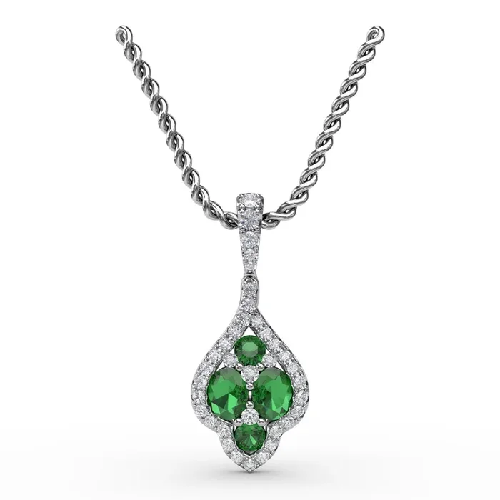 Cluster Emerald & Diamond Pendant