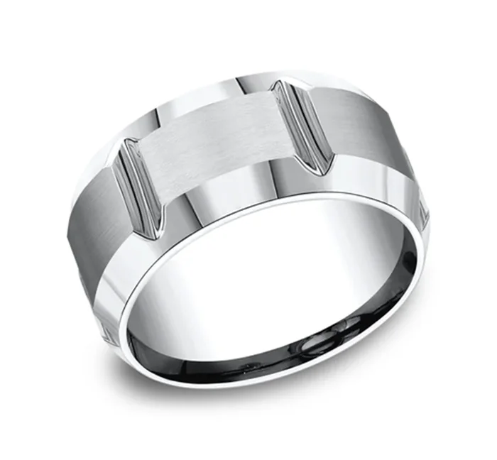 Cobalt Chrome 10mm Vertical Cut Wedding Band