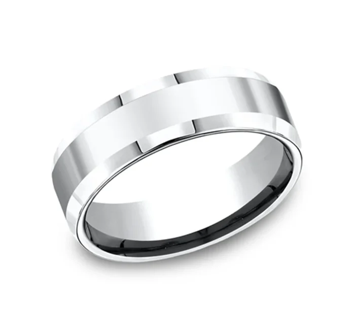 Cobalt Chrome 7mm Beveled Wedding Band
