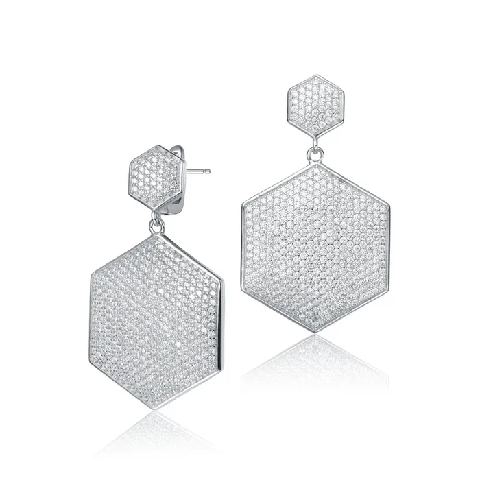 Colette Dainty Hexagon Earrings