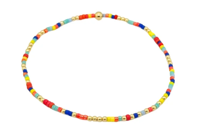 COLORFUL 7 | Colorful Beads with 14K gold Filled Beads Bracelets
