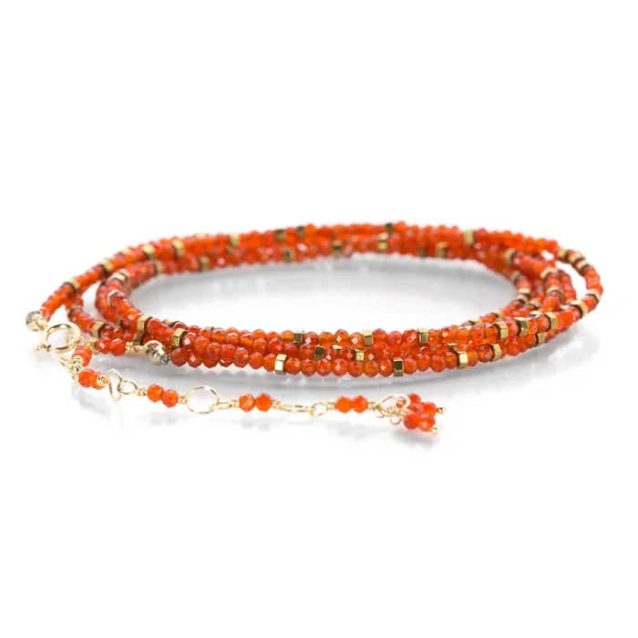 Confetti Red Carnelian Wrap Bracelet