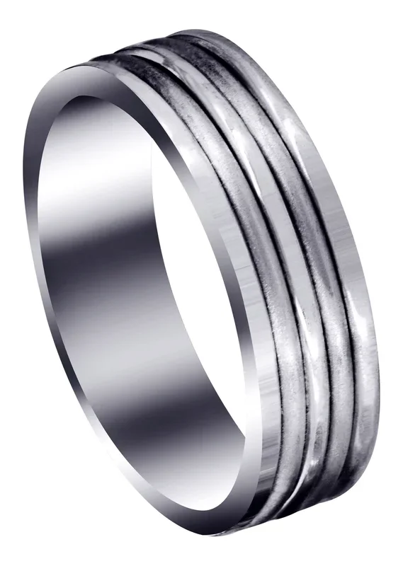 Contemporary Unique Mens Wedding Band | High Polish Finish (Ethan)