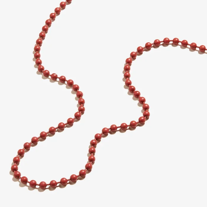 Coral Red Ball Chain Necklace