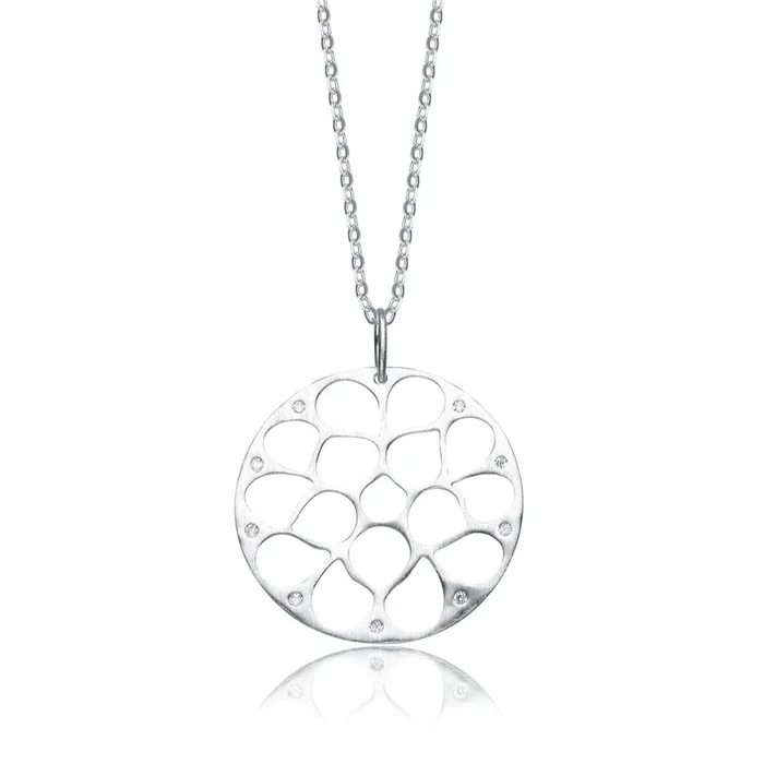 Coralie Matte Brushed Filigree Pendant