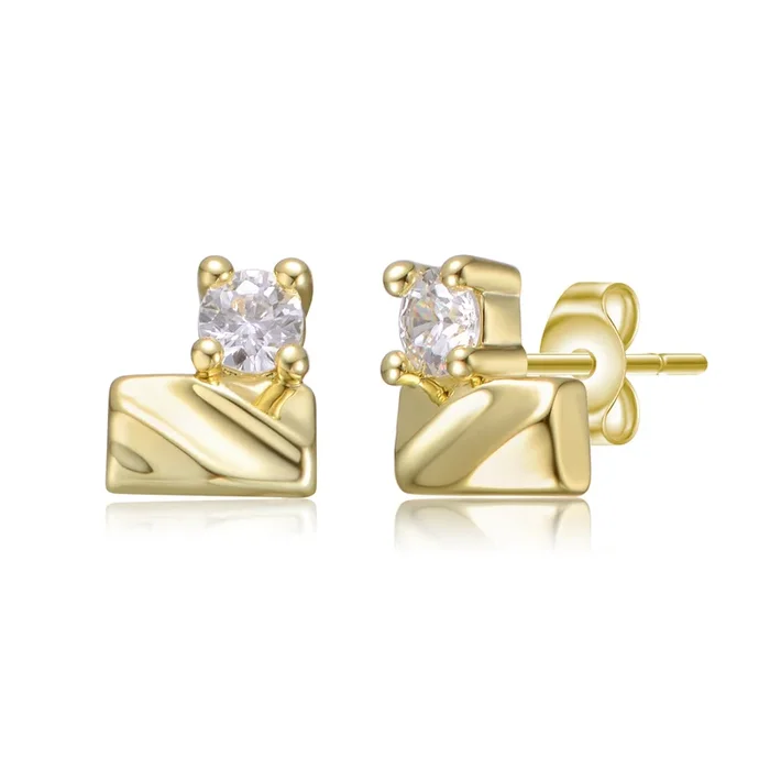 Coralie Moissanite Rectangluar Stud Earrings
