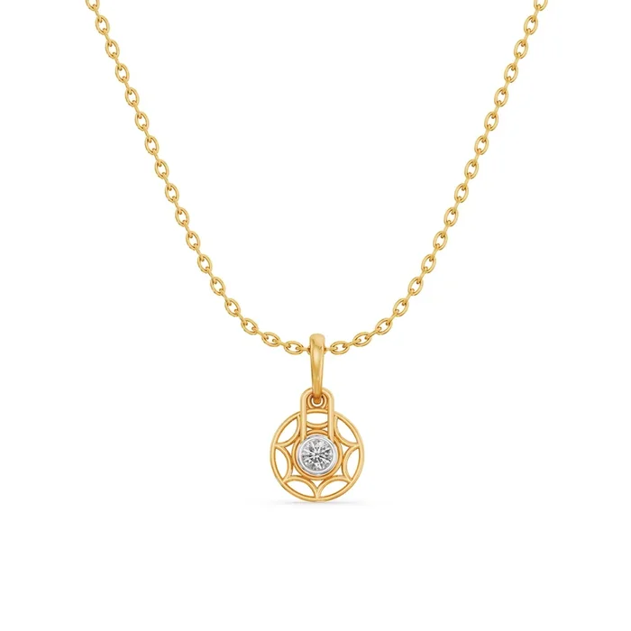 Cosmic Mandala 9KT Gold Lab Grown Diamond Pendant