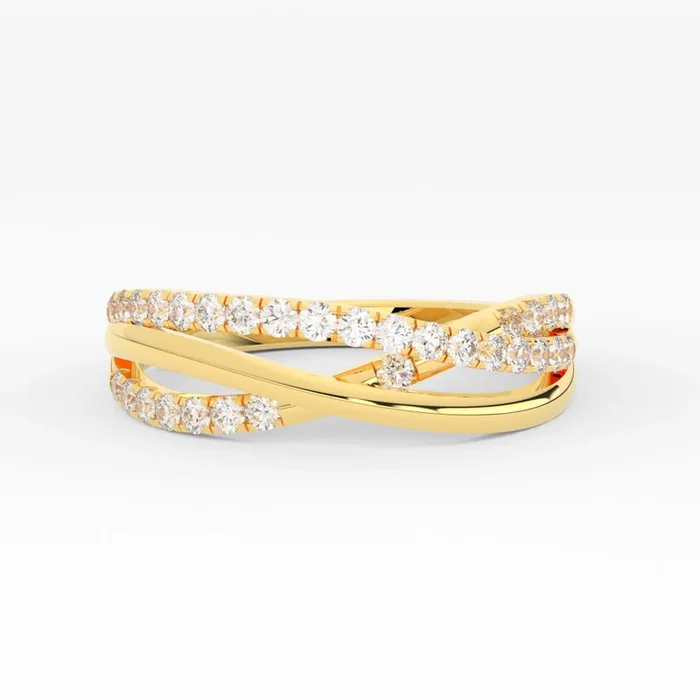 Criss Cross Round Half Eternity Band