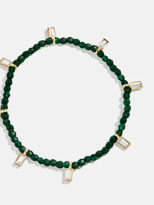Crystal Beaded Bracelet – Malachite