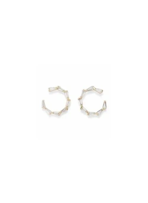 Crystal Small Gold Hoops