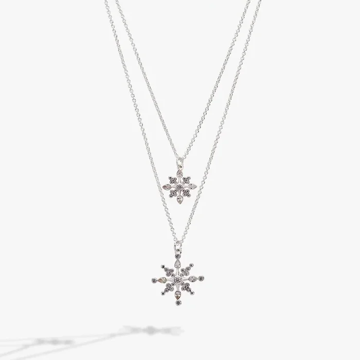 Crystal Snowflake Layered Necklace