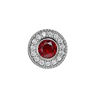 Cubic Zirconia January Charm in Sterling Silver
