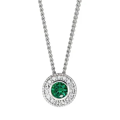 Cubic Zirconia May Necklace in Sterling Silver