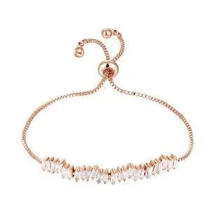 Cubic Zirconia Tennis Bracelet with Adjustable Spring Clasp